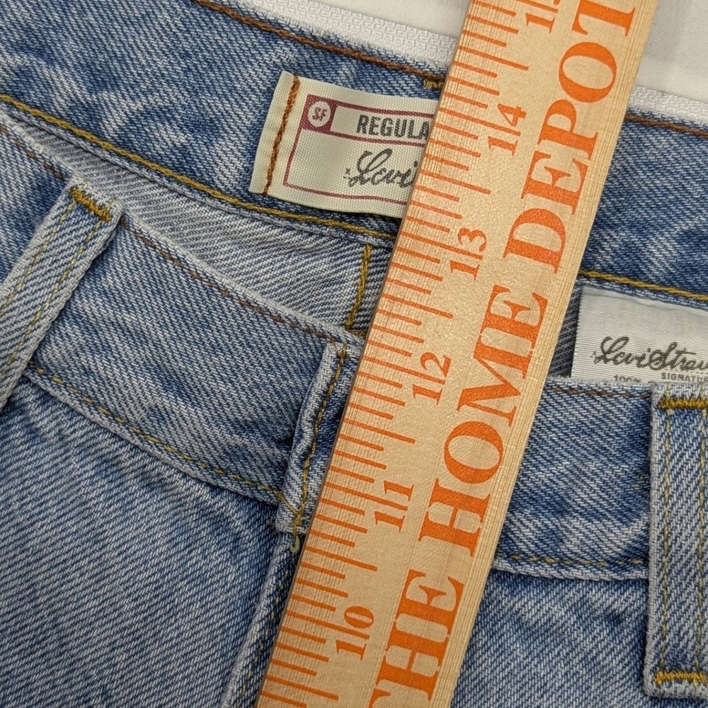 Levi Strauss Signature Regular Fit Jeans Mens 34x29 Light Wash Blue Denim W0866 - Picture 11 of 12